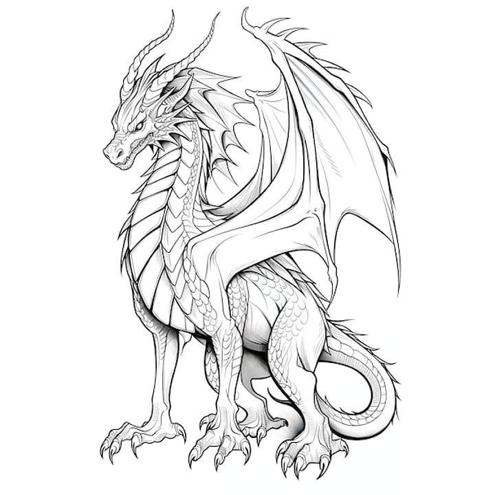 adult coloring pages of dragons