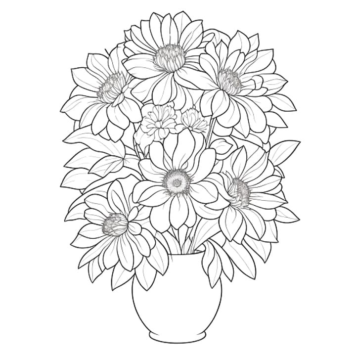 adult coloring pages of flowers