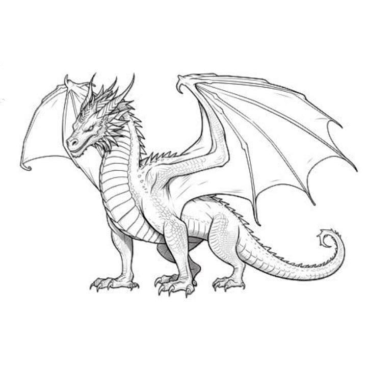 adult dragon coloring page