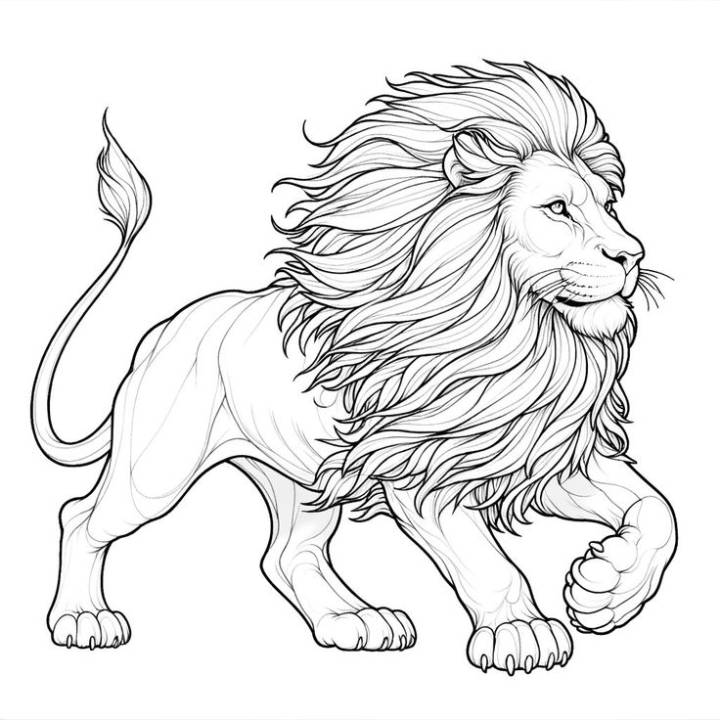 adult lion coloring page