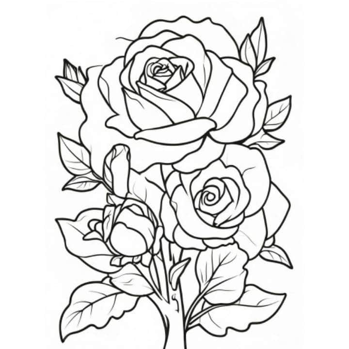 beautiful flower coloring pictures