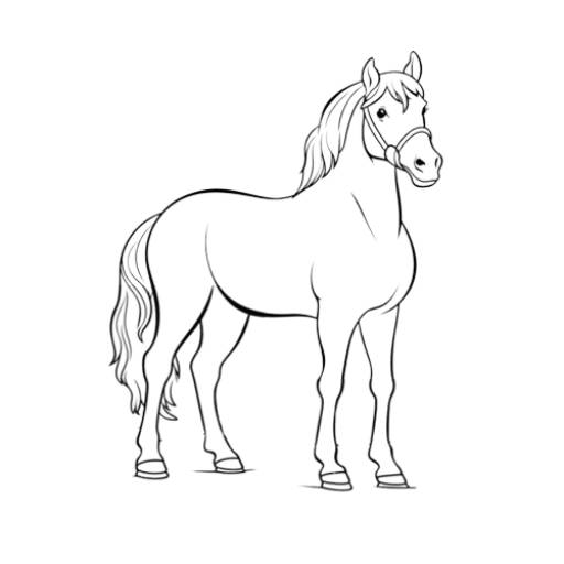 beautiful horse coloring drawing