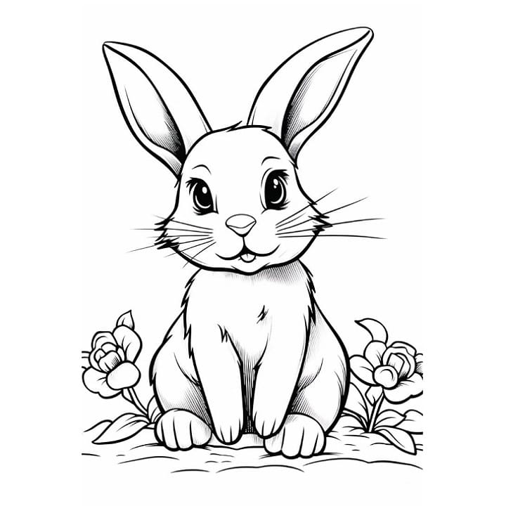 bunny coloring page free