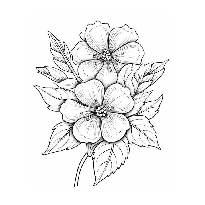 coloring pages flowers and hearts 