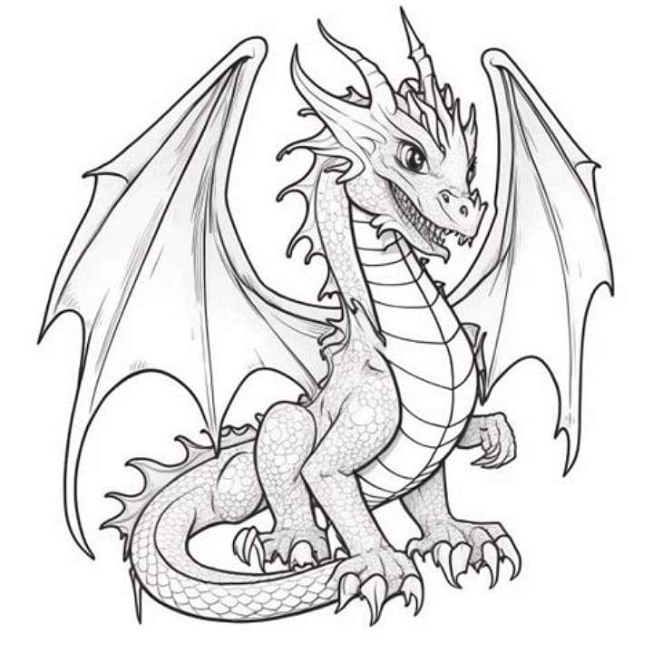 coloring sheet dragon