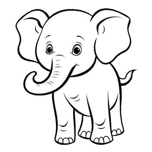 Cute baby elephant coloring pages