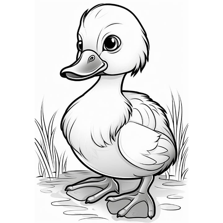 duck coloring book page