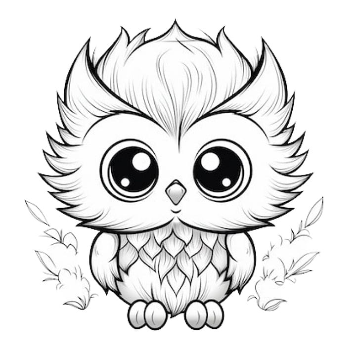 easy cute owl coloring pages