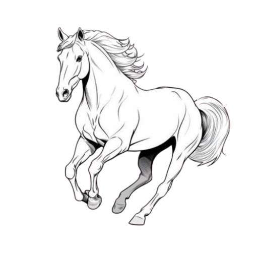 Easy horse coloring page