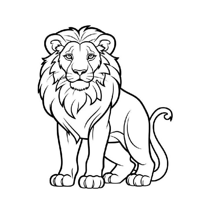 easy lion coloring pages