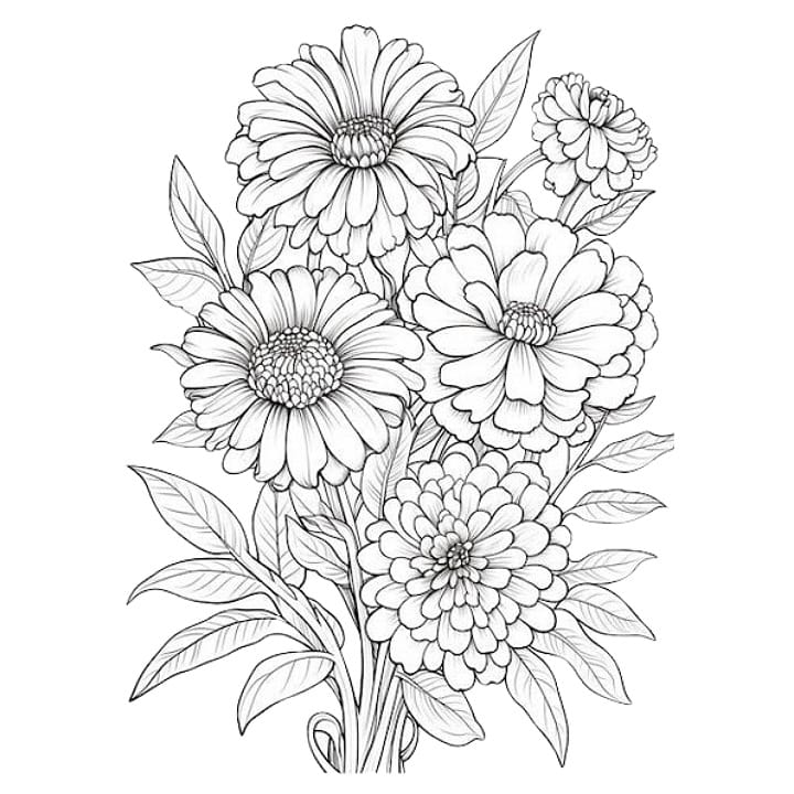 free flower coloring pages