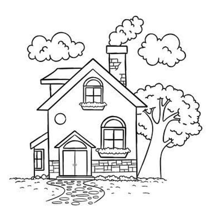 home coloring pages pictures