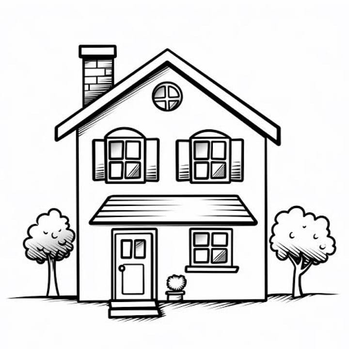 house coloring pages for kids
