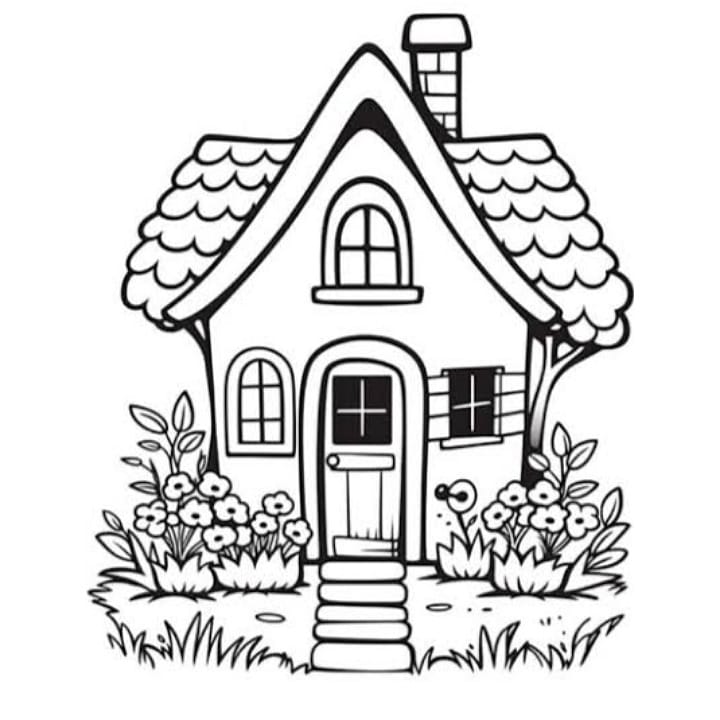 house coloring pages printable free
