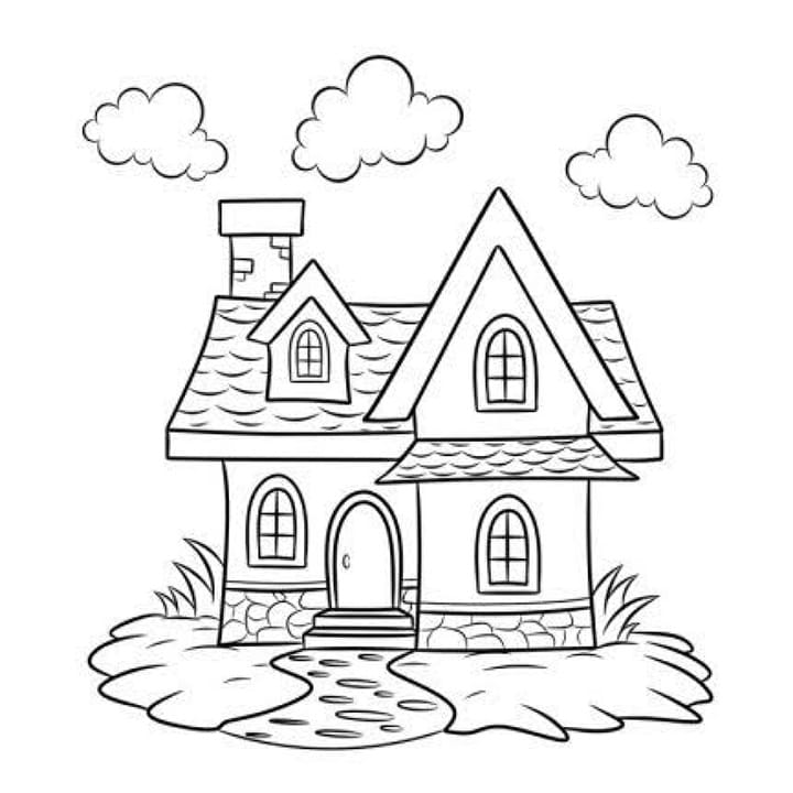 house picture coloring pages printable