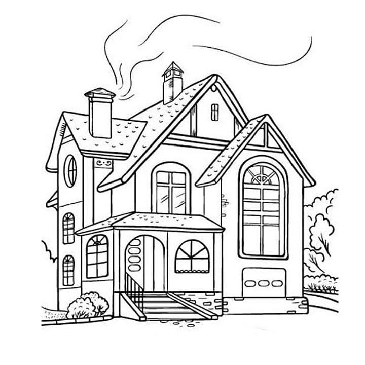 house pictures coloring pages
