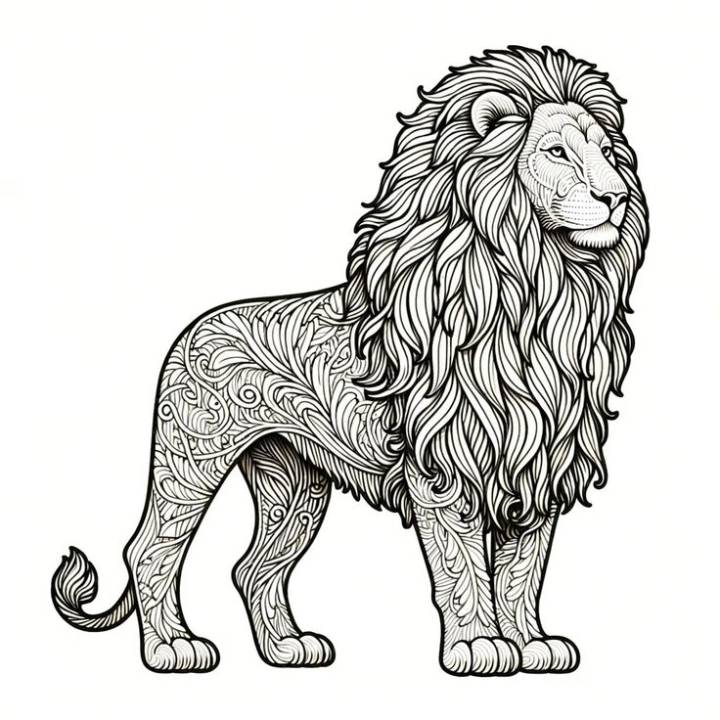 lion coloring pages colored