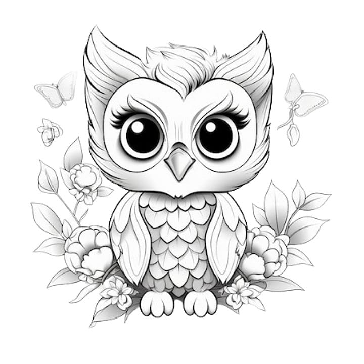 owl coloring pages for adults ideas