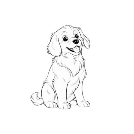 simple dog colour drawing