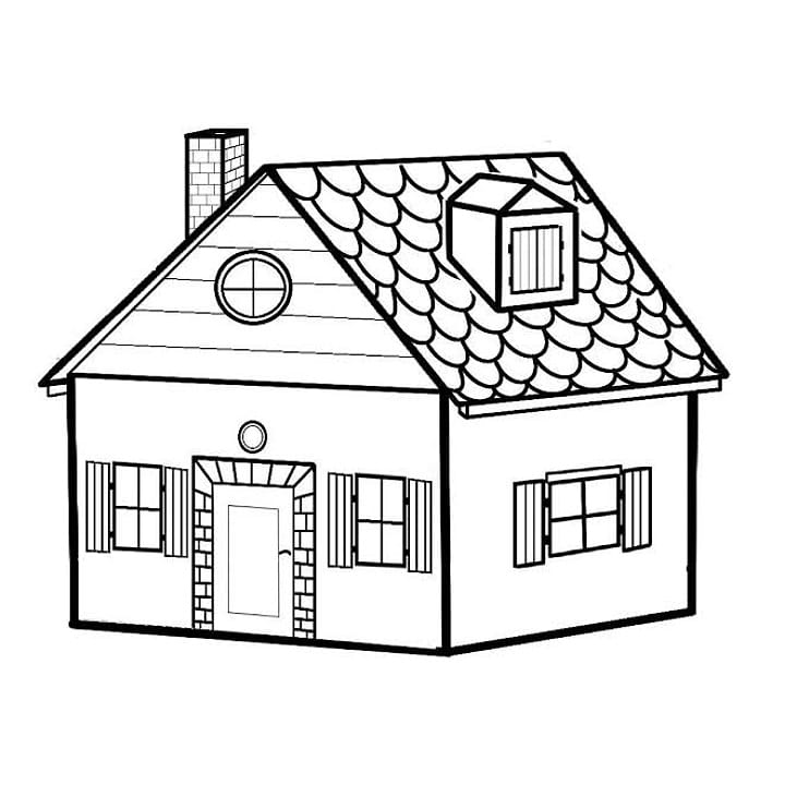 simple house coloring pages